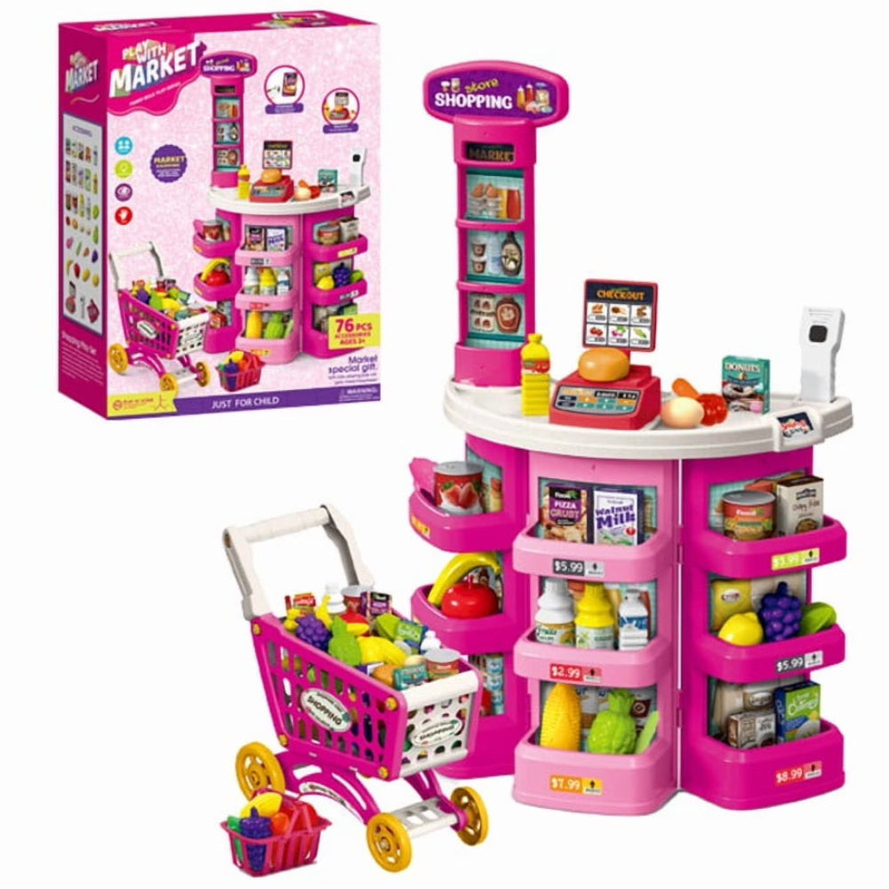 Play with Market Playset – 76 Pcs