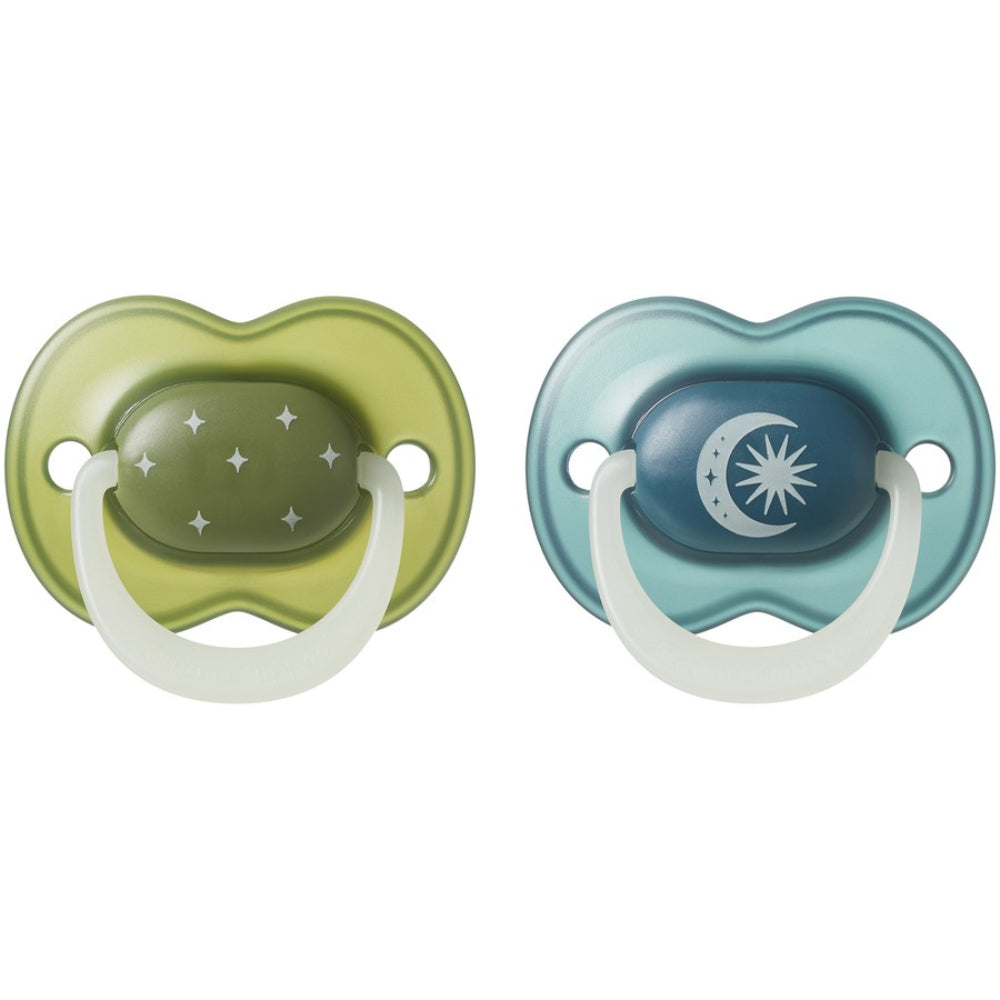 Tommee Tippee Orthodontic Silicone Night Glow Pacifier 18-36m – Navy & Olive