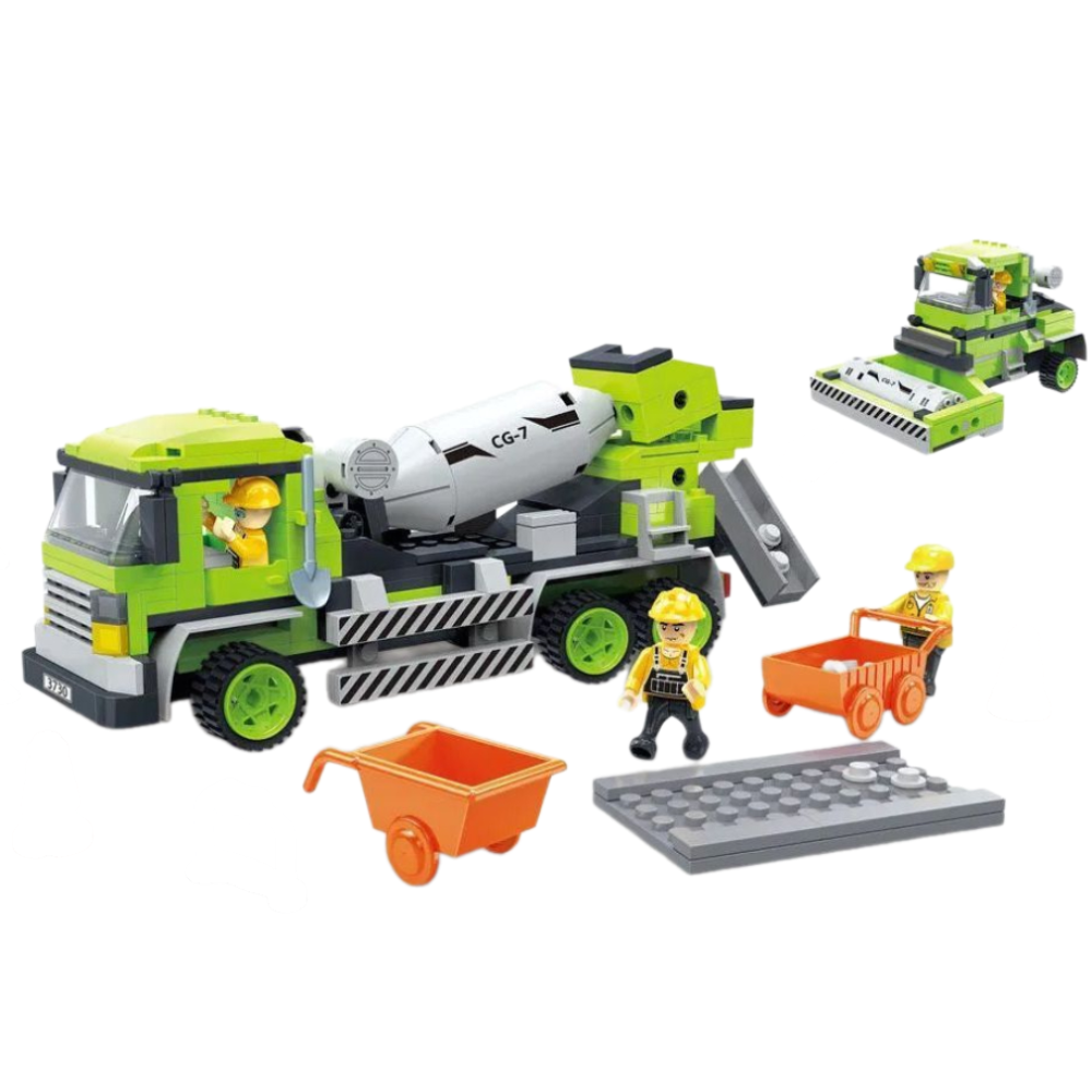 Cogo 2-in-1 Concrete Mixer Building Block Set – 369Pcs - Toys