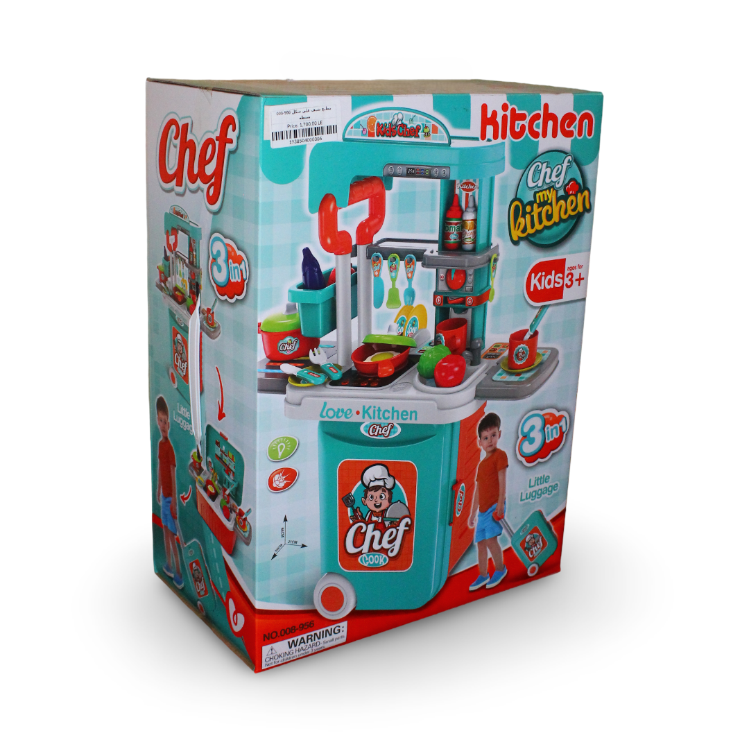 Chef Kitchen 3-in-1 Suitcase Playset with Light & Sound - Toys - OKO