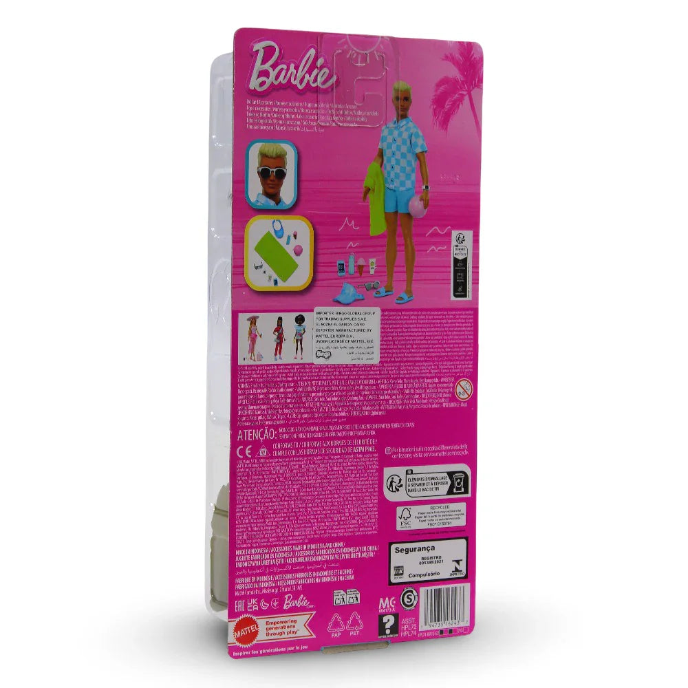 Mattel Blonde Ken Doll – Swim Trunk and Beach Accessories