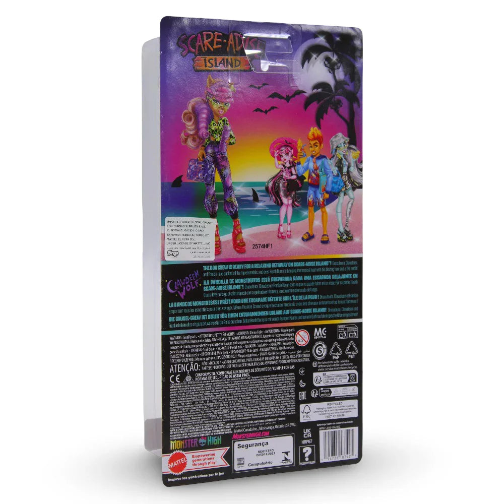 Mattel Monster High Scare-adise Island – Clawdeen Wolf Doll