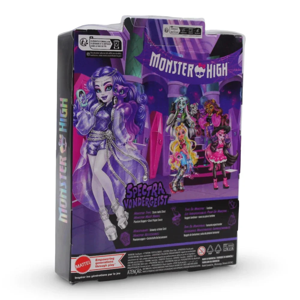 Mattel Monster High Spectra Vondergeist Fashion Doll – Pet Ferret Rhuen and Accessories