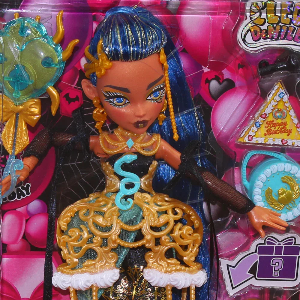 Mattel Monster High Scary Sweet Birthday Cleo De Nile Doll – Party Dress with Balloon & Gift