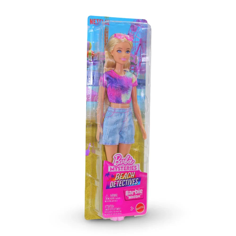 Mattel Barbie Mysteries Beach Detectives – “Malibu” Doll and Accessories