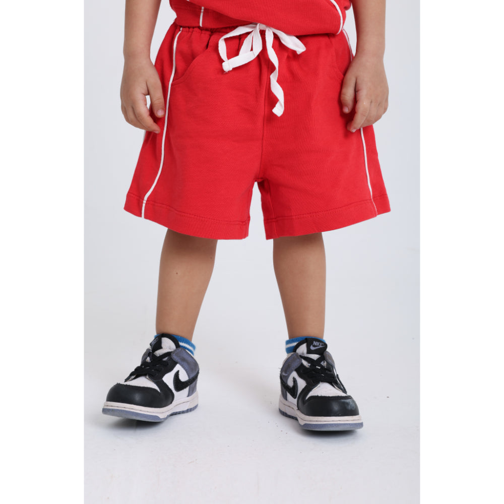 Unisex Baby Red "Summer" Cotton Outfit Set