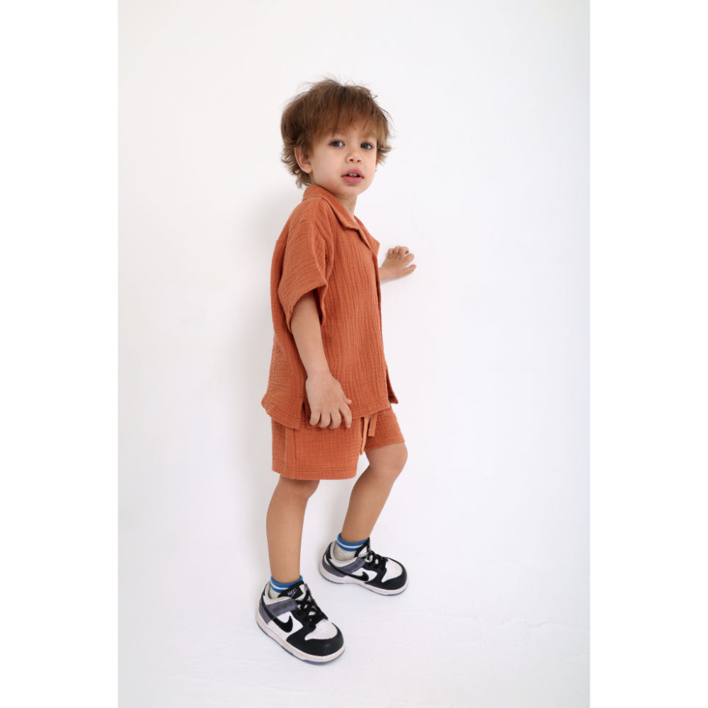 Unisex Baby Cotton 2-Piece Outfit Set – Brick