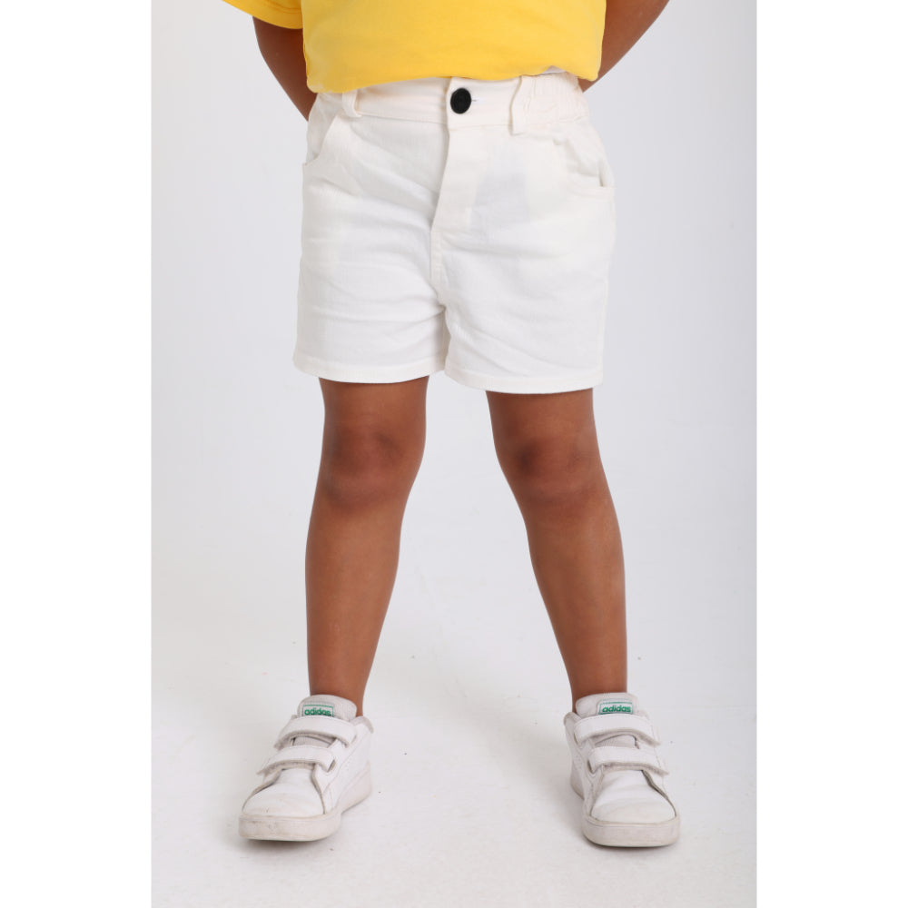 Unisex Baby Gabardine Shorts – Off-white