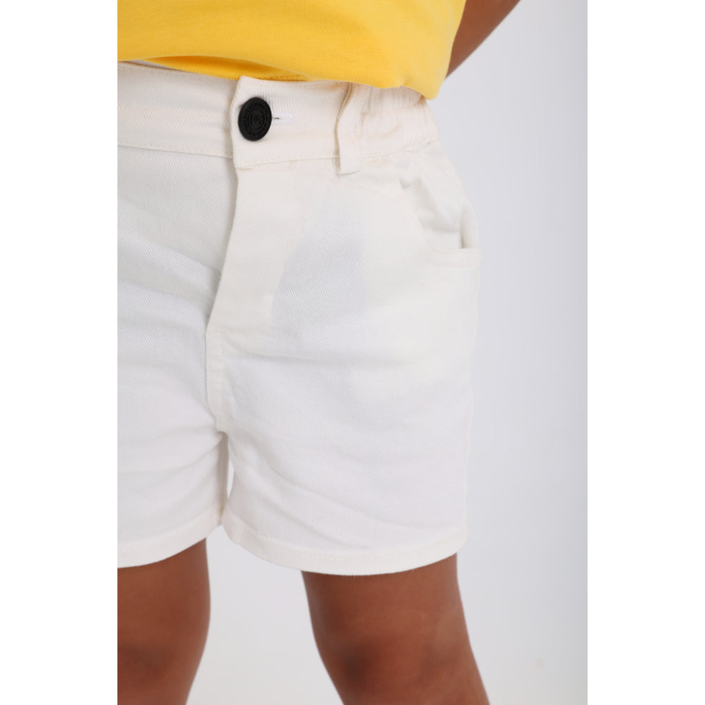 Unisex Baby Gabardine Shorts – Off-white