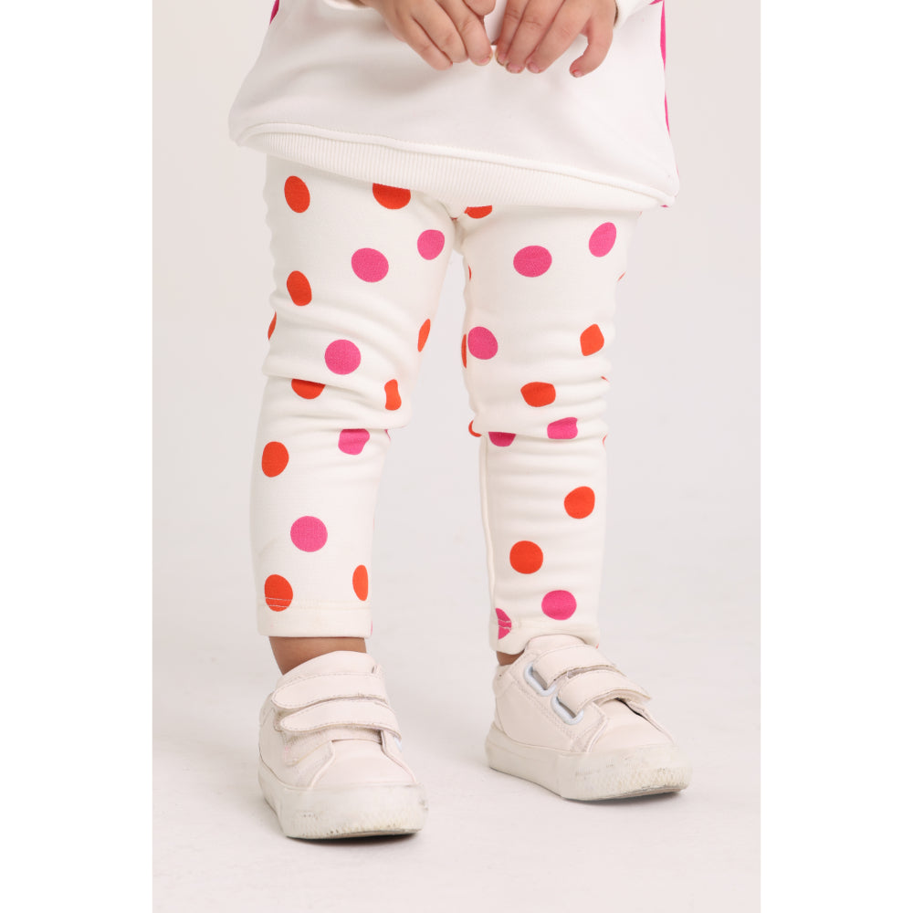 Baby Girls Cotton 2-Piece Outfit Set – Off-White & Fuchsia with "Little Miss Sunshine" Print