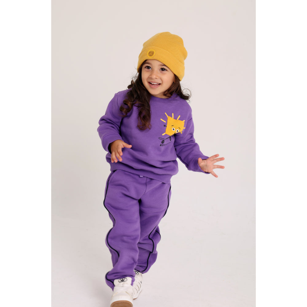 Unisex Sweatshirt – Purple with Cute Print
