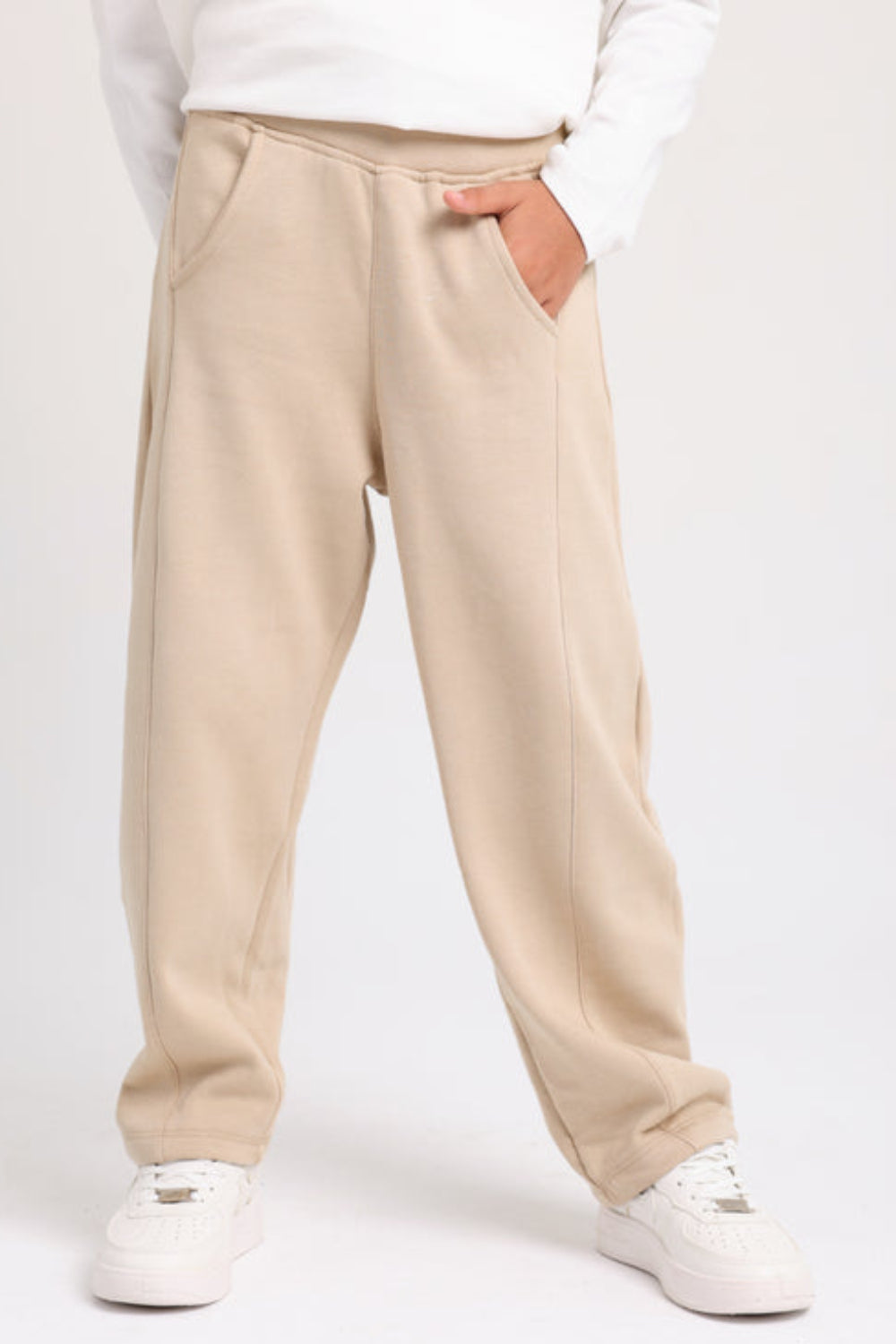 Unisex Barrel Fit Pants – Beige
