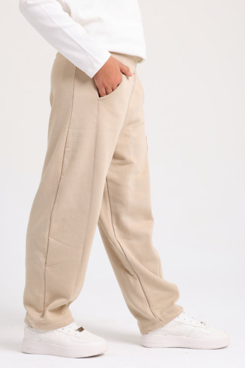 Unisex Barrel Fit Pants – Beige
