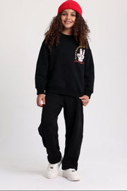Boys Cotton Sweatshirt – Black with "Join The Fun" Print
