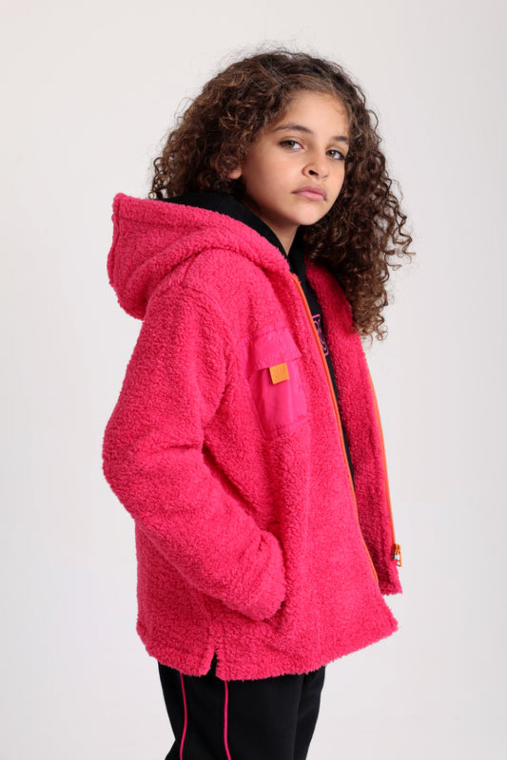 Unisex Fleeced Teddy Jacket – Fuchsia