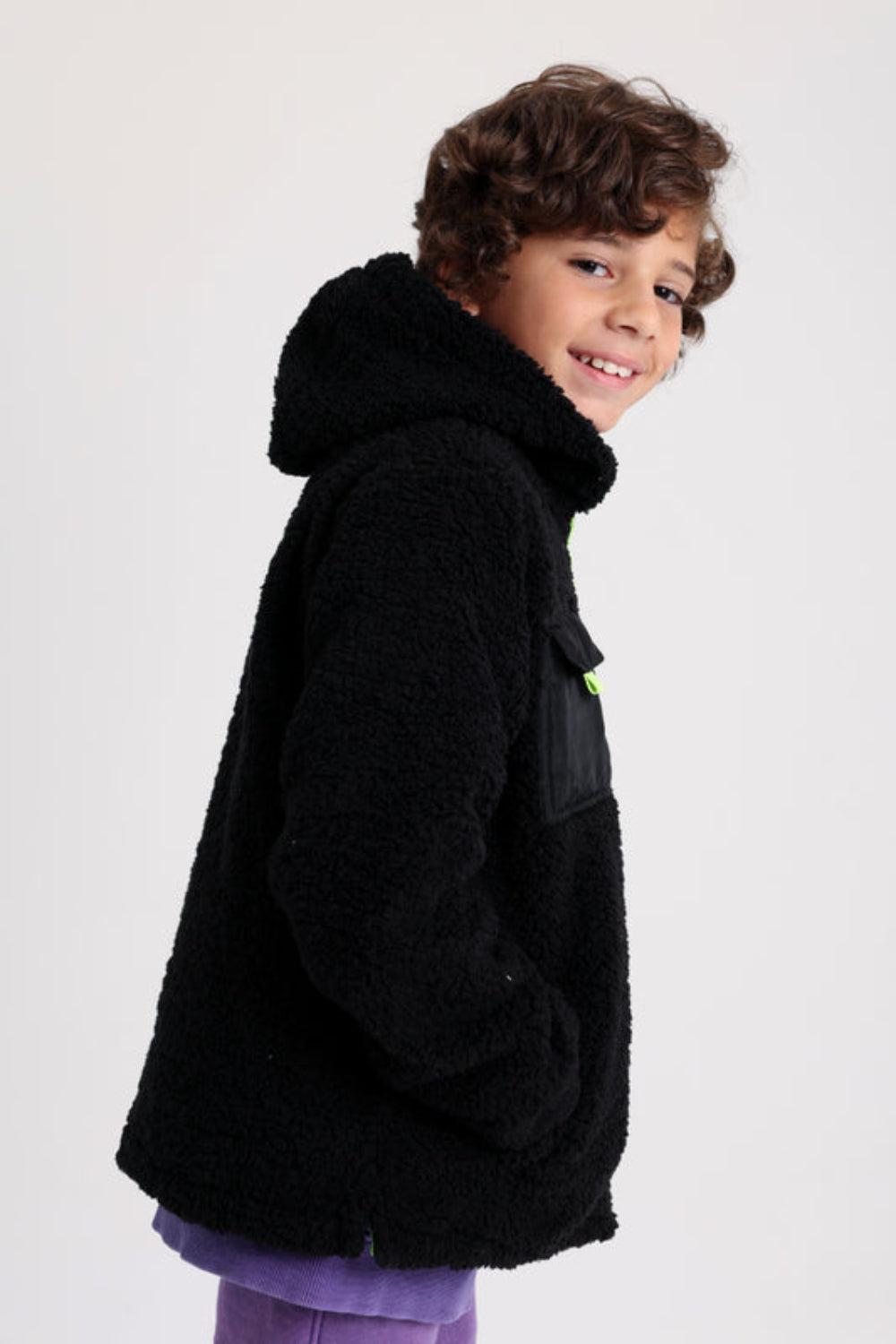 Unisex Fleeced Teddy Jacket – Black