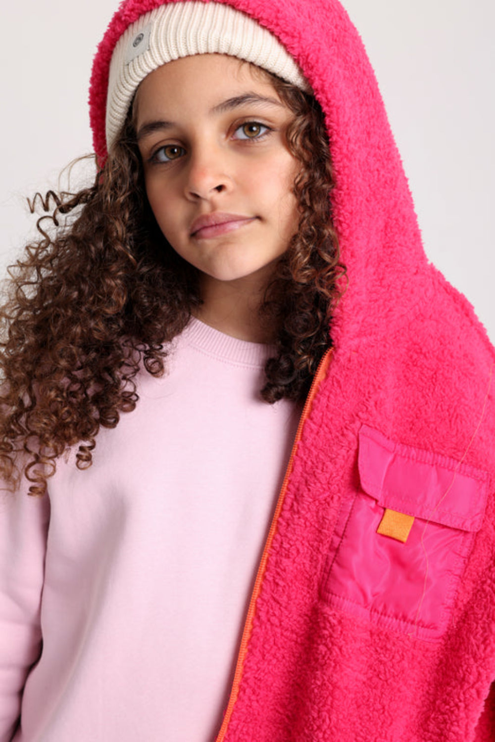 Unisex Fleeced Teddy Jacket – Fuchsia