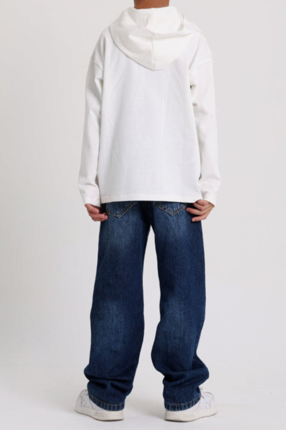 Girls Cotton Hoodie – Off-White with "Play All The Games" Print