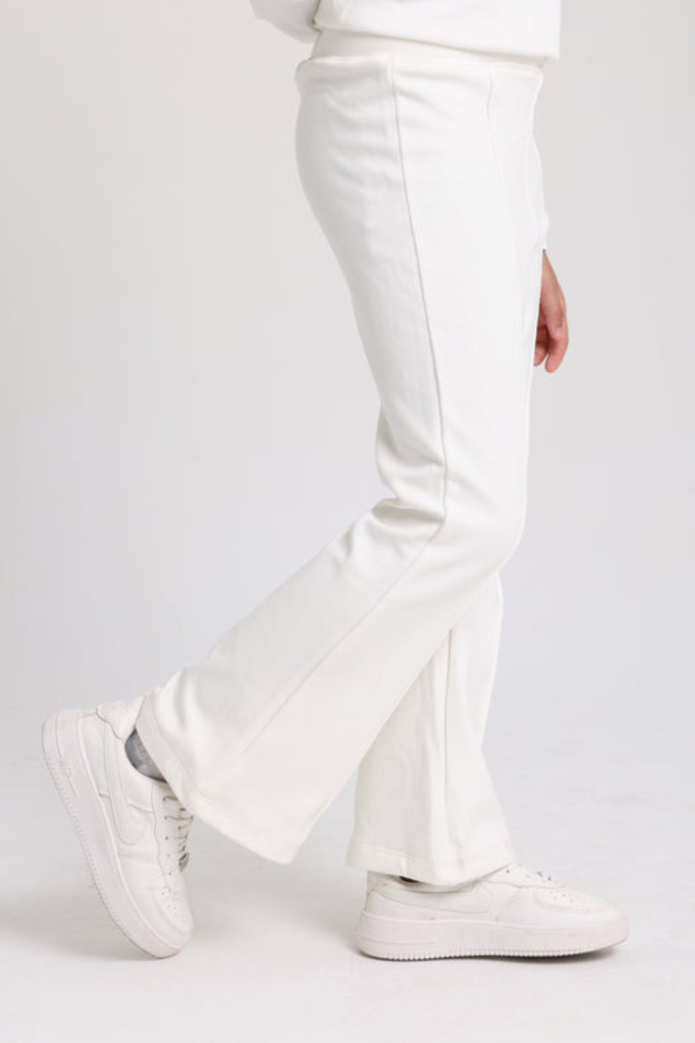 Girls Creased Front Flared Pants – Off-White