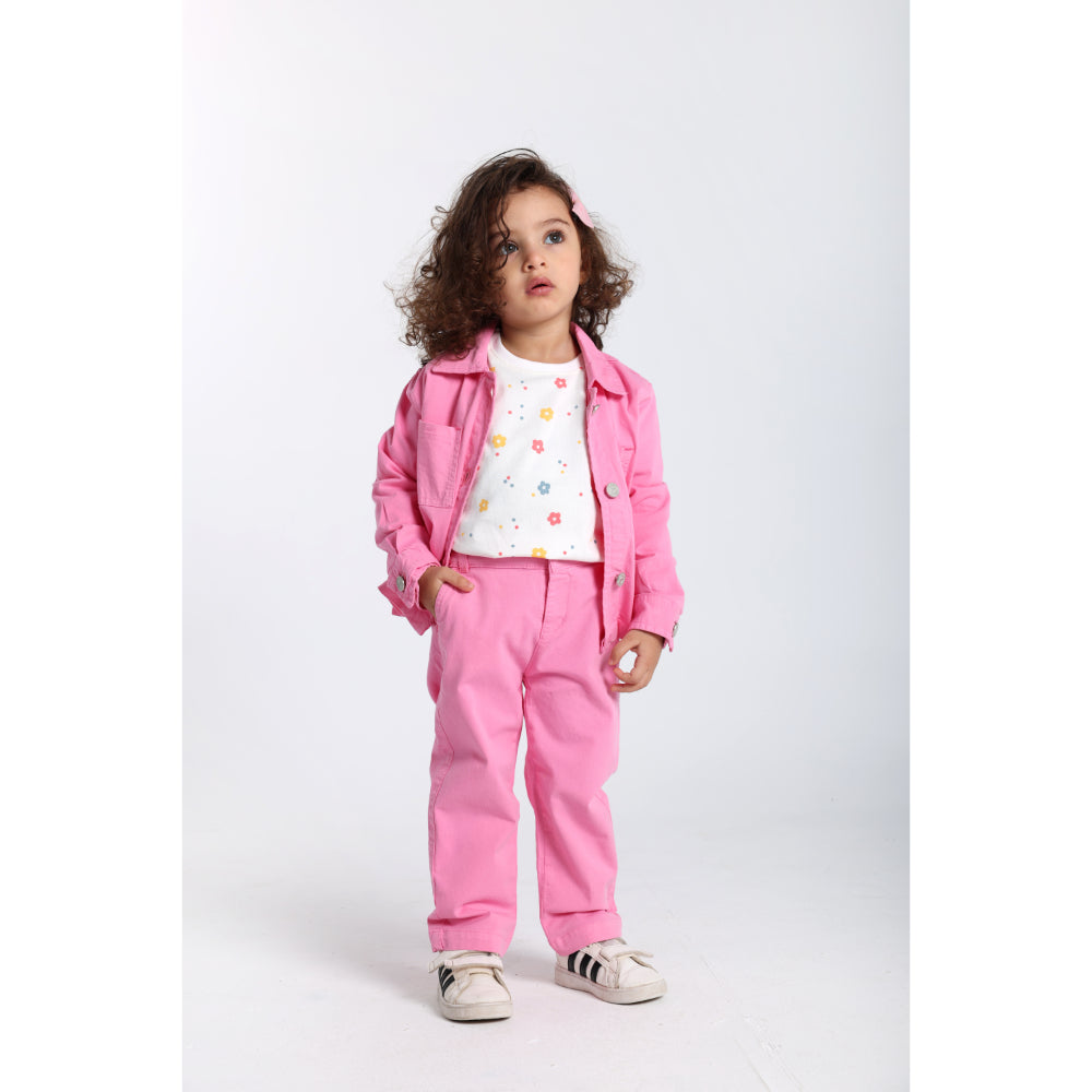 Unisex Baby Fuchsia Gabardine Pants
