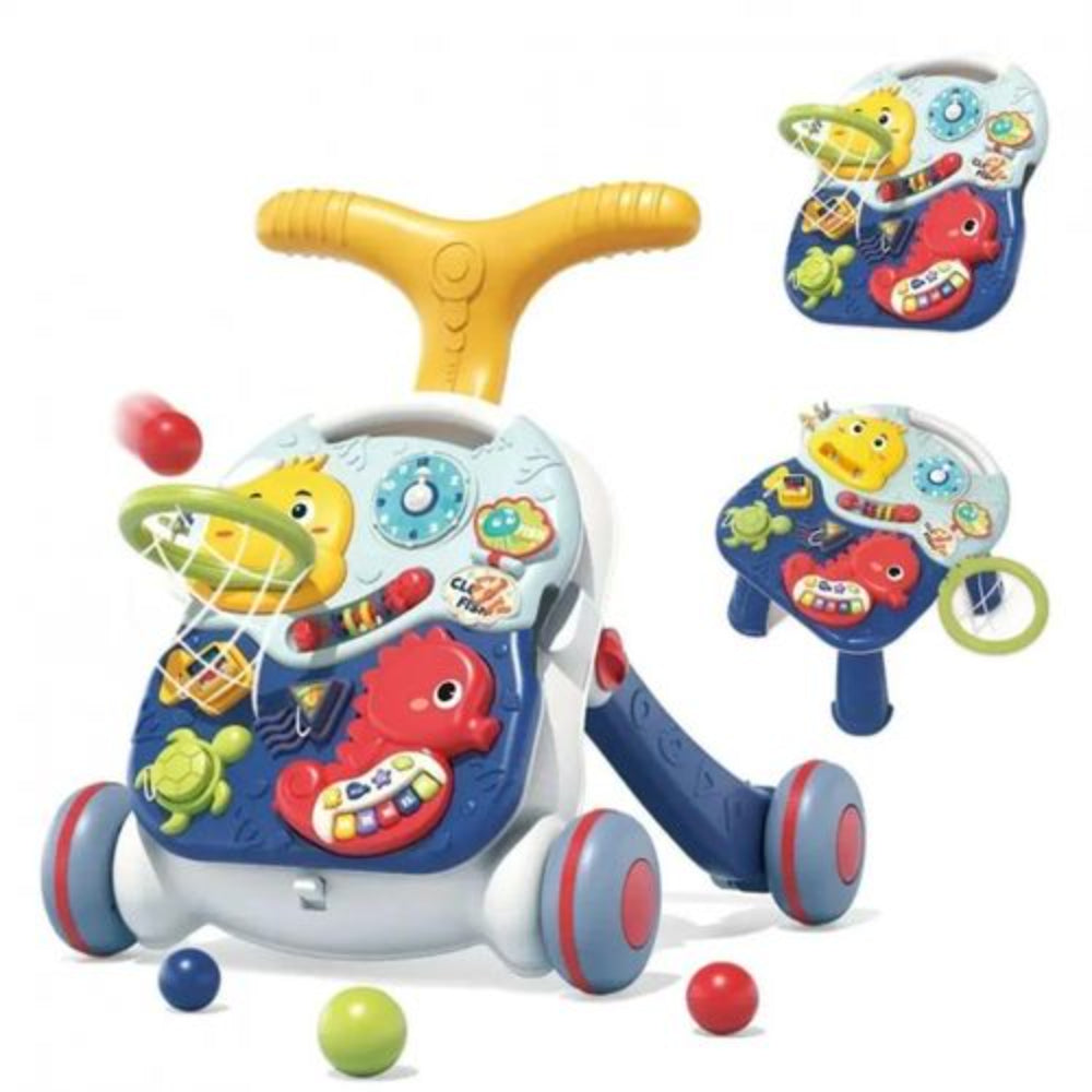 Tiibaby Walker for Kids with Table and Basket 3-in-1 – Baby Blue