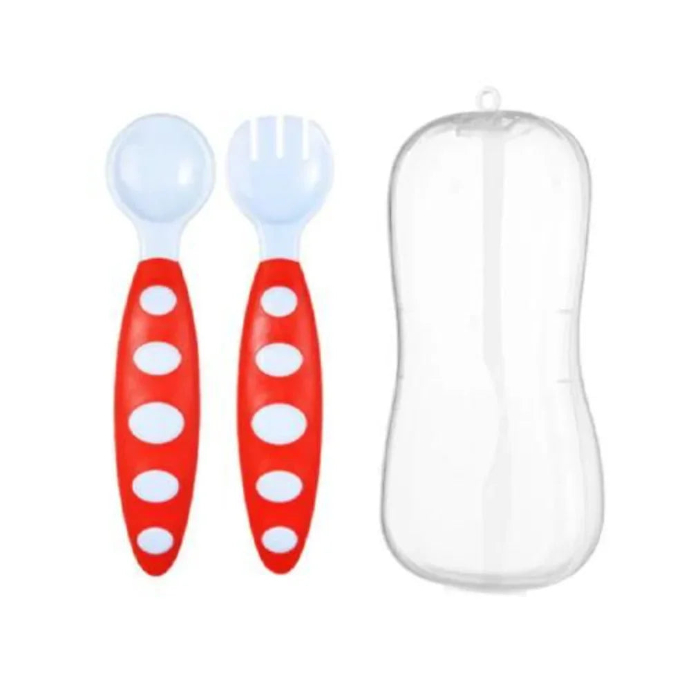 True Plastic Spoon & Fork Set With Case - Baby Essentials