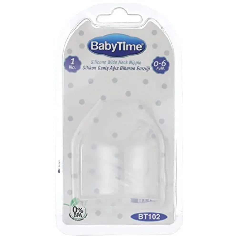 Baby Time Wide Neck Bottle Silicone Nipple - No:1