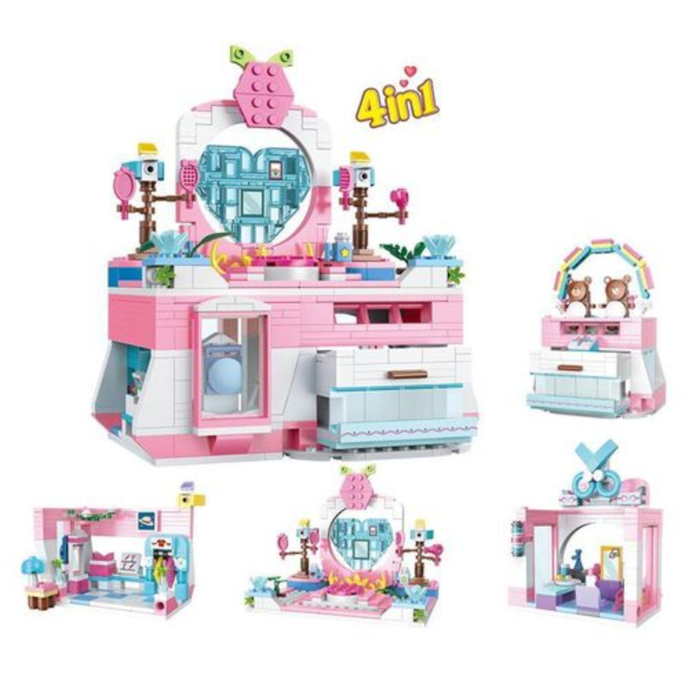 Cogo Girls Princess Dressing Table Building Blocks Set - 653 Pcs