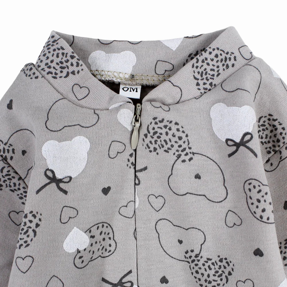 Baby Girls Onesie – Beige & Bow with Sleeves