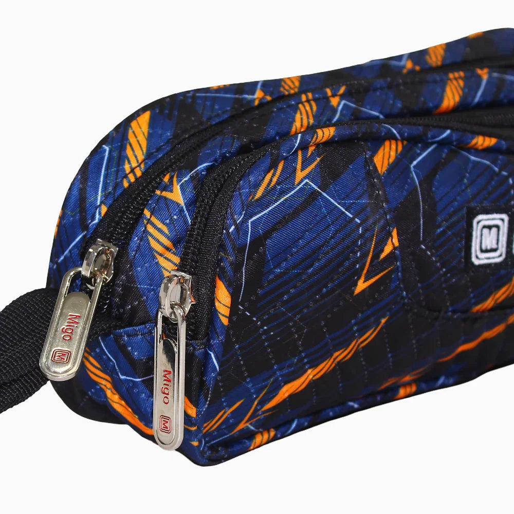 Multicolored Pencil Case - Black & Orange Print