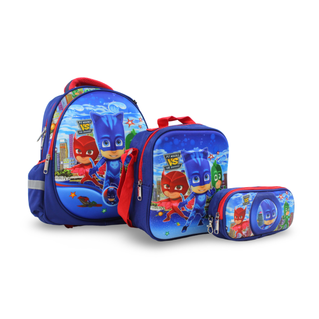 School Set PJ Masks Backpack 14 Inches – Blue - Migo