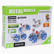 4-in-1 Metal Models Building Set – 52 Pcs