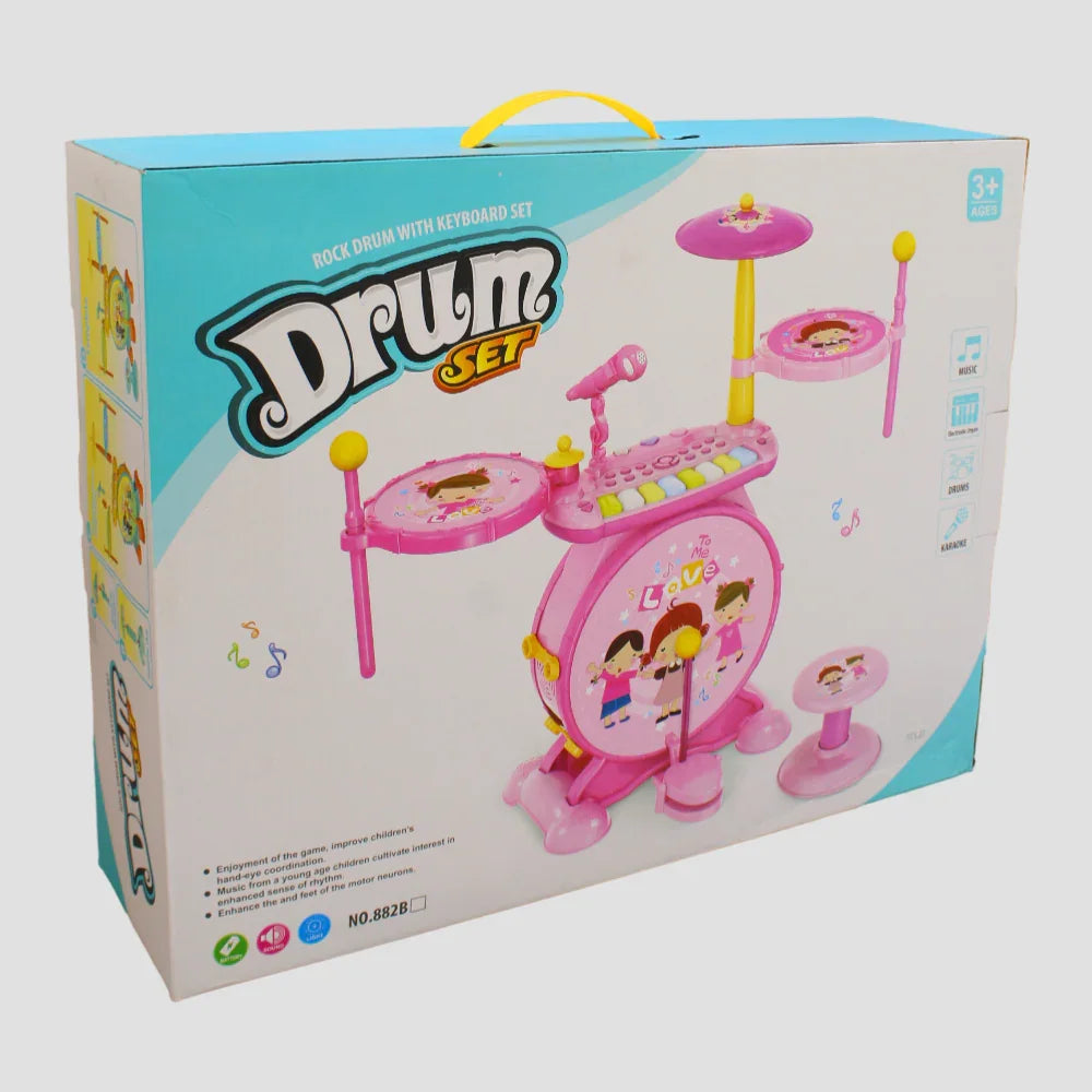 2-in-1 Kids Jazz Drum Set & Electronic Keyboard – Musical Fun for Little Rock Stars