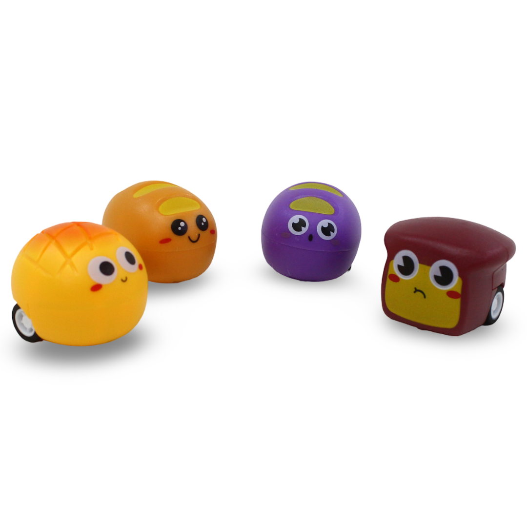 Pull Back Pan Bread Toy Cars (1 Pcs) - Toys - OKO