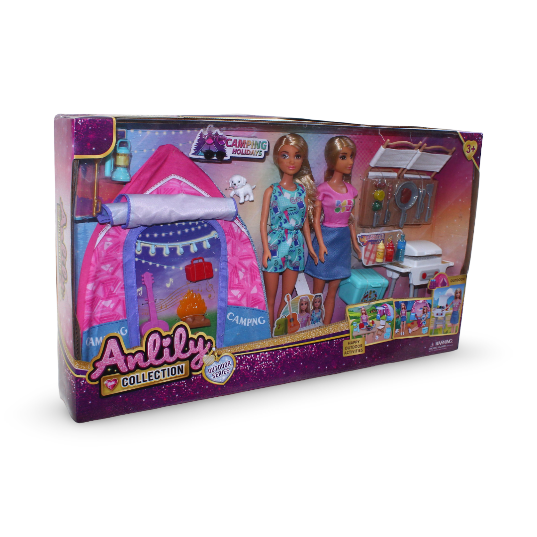 Anlily Camping Holidays Set + 2 Dolls and Accessories - Toys