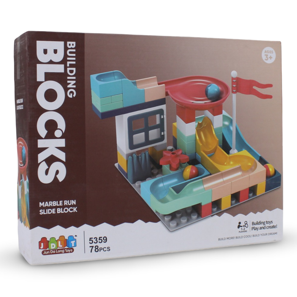Marble Run Slide Blocks – 78 Pieces