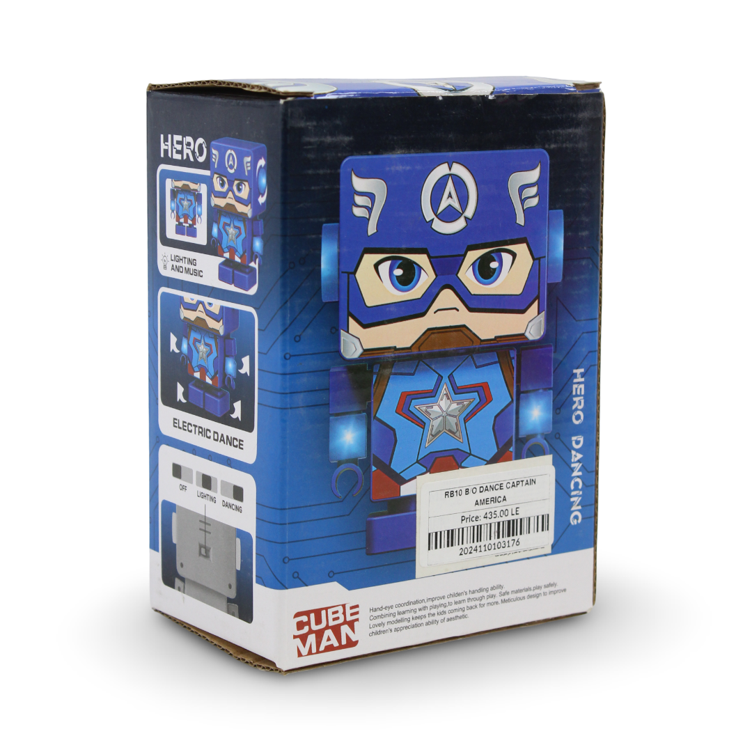 Hero Dancing Cube Man Robot Toy – Captain America