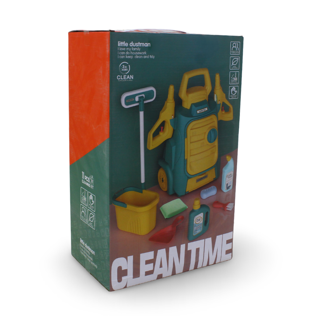 "Clean Time" Kids Cleaning Trolley Playset