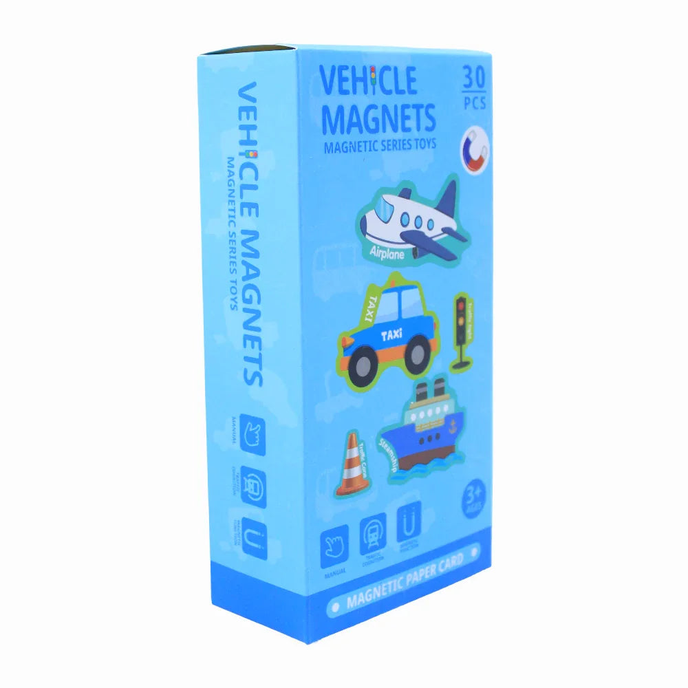 Vehicles Fridge Magnet Set – 30 Pieces