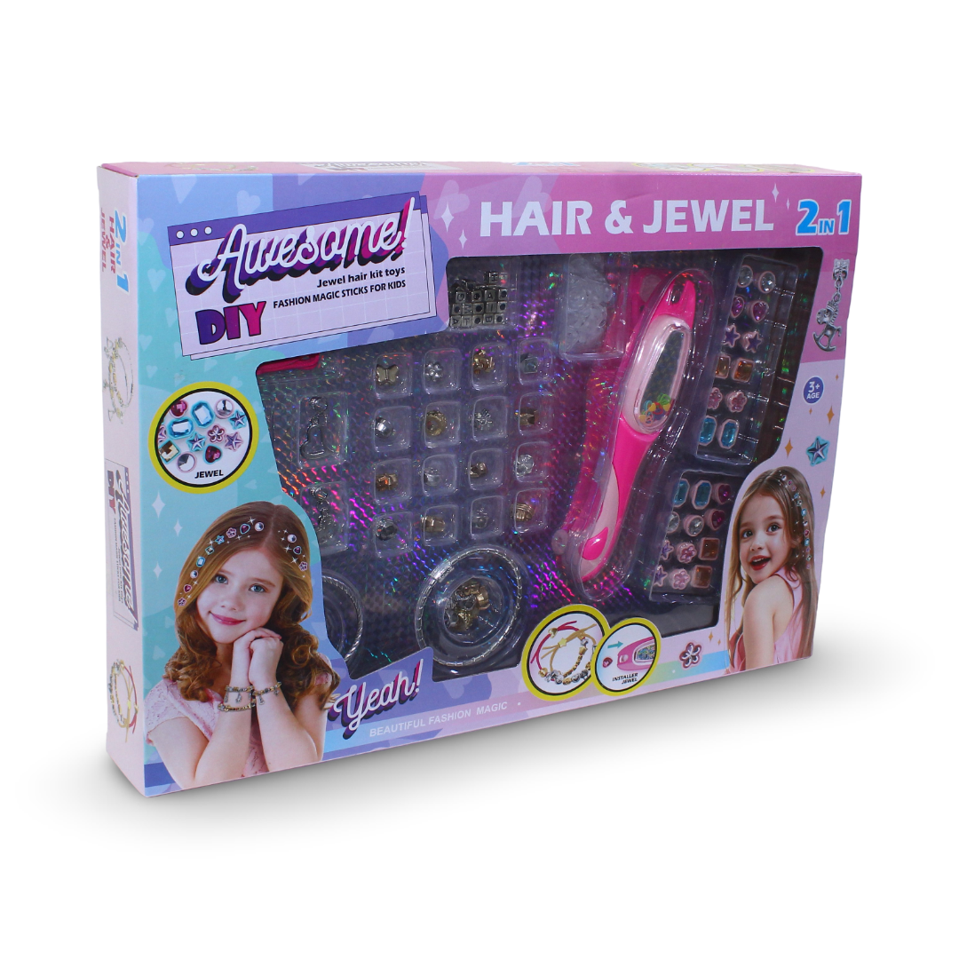 Awesome DIY 2-in-1 Hair & Jewel kit - Toys