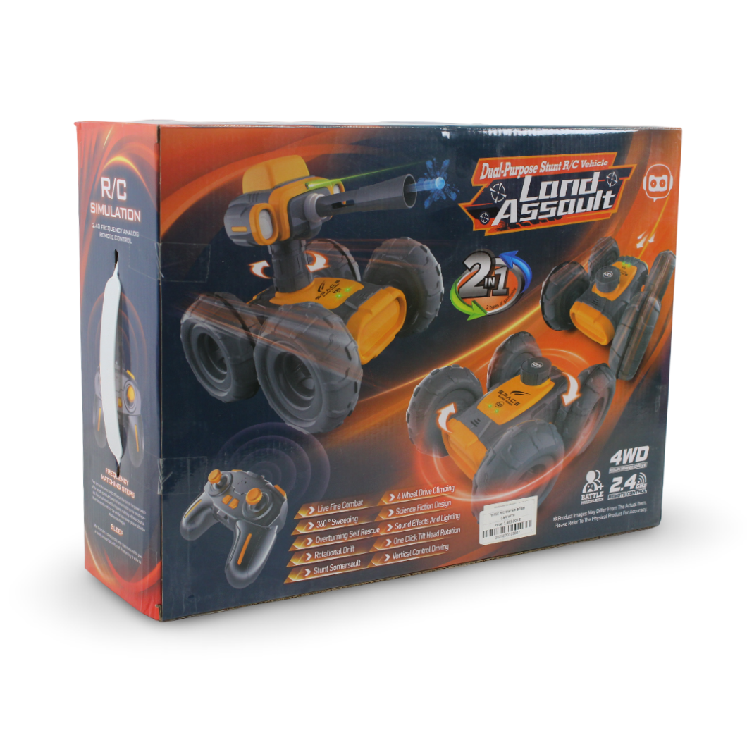 Land Assault 2-in-1 Dual-Purpose Stunt RC Vehicle – Orange