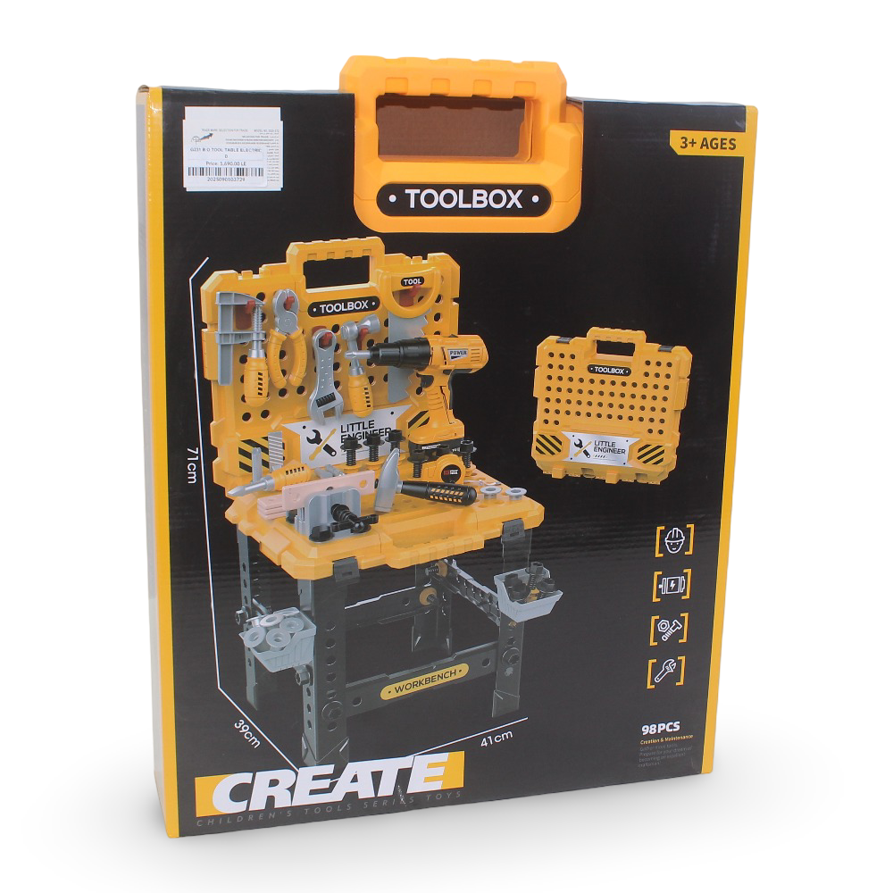 Create Tool Set – Tool Table with Electric Drill (98 PCS) - Toys - OKO