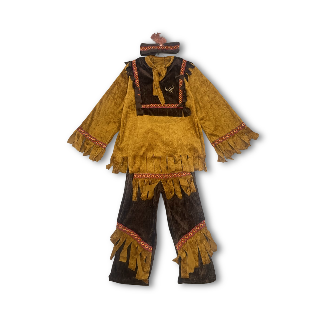 Boys Native American Costume Set – Brown & Gold