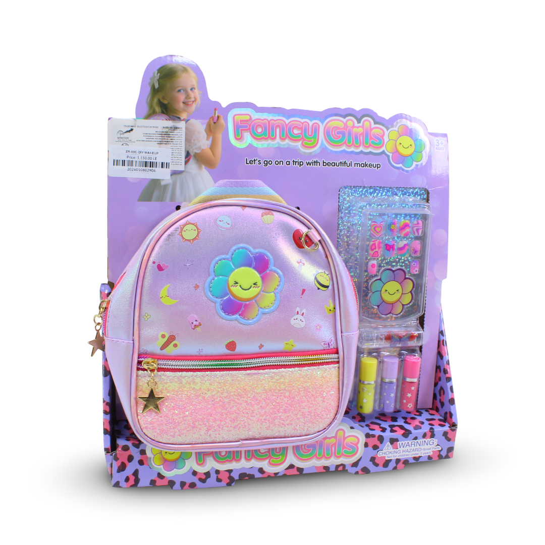 Fancy Girls Makeup and Backpack Travel Set