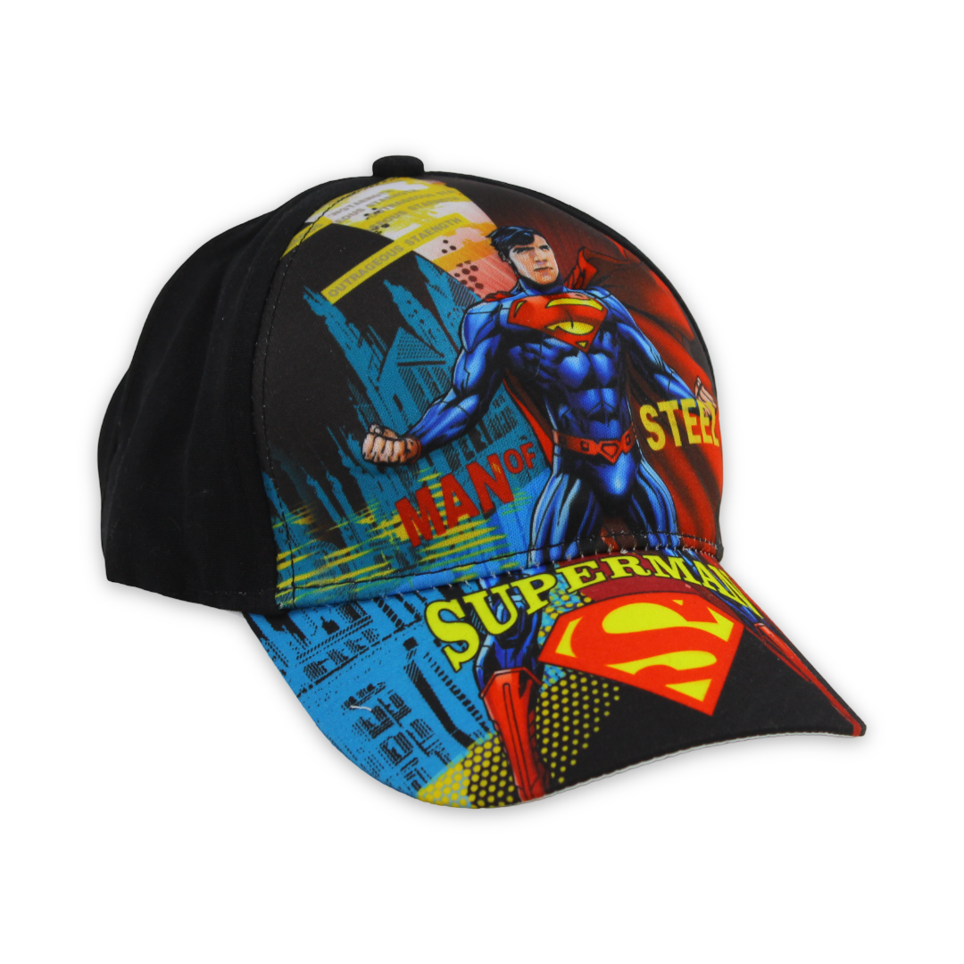 Boys Cap – Black with Super-Man Print - Clothing - Perlo