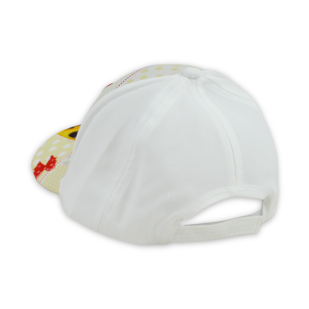 Girls Cap – White with Minnie Mouse Print