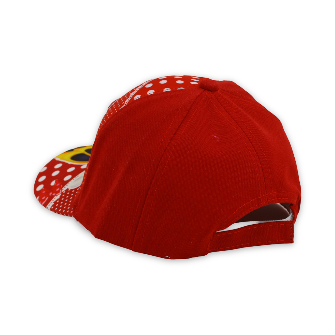 Girls Cap – Red with Minnie Mouse Print