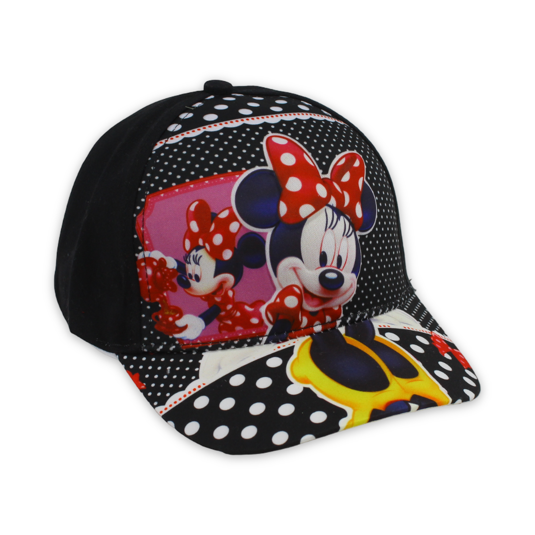 Girls Cap – Black with Minnie Mouse Print - Clothing - Perlo