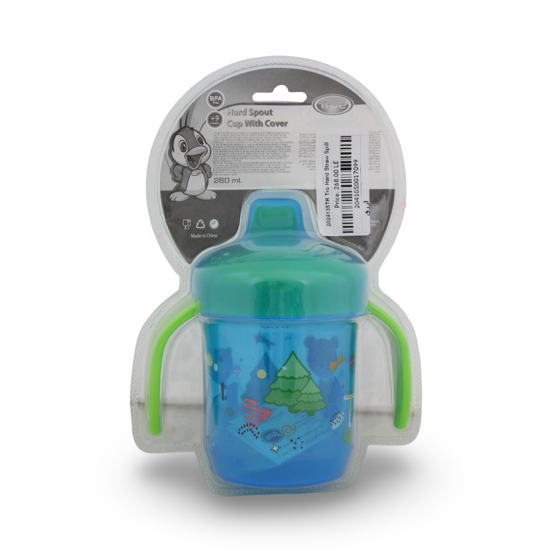 True Non-Spill Hard Spout Cup with Handle 260ml – Blue