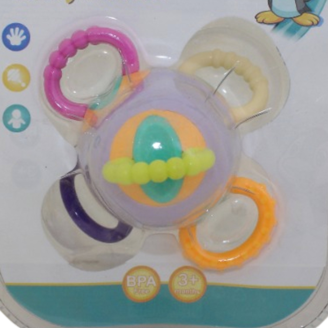 True Round Rattle with Rubber Handles